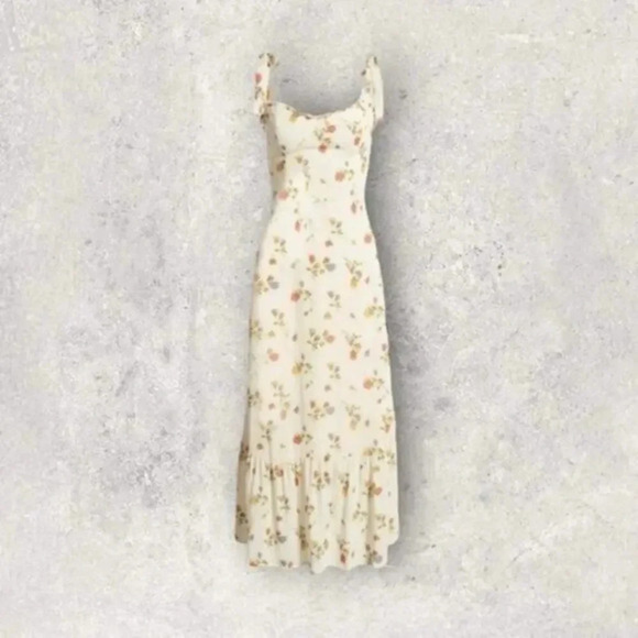 REFORMATION Nikita Floral Dress in Noemi Ivory B202 - Picture 1 of 4